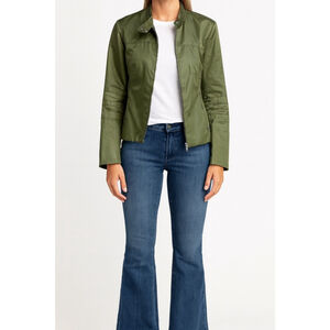 Rebecca Taylor Olive Green Windbreaker Jacket | Women’s Size 6 | Lightweight Zip